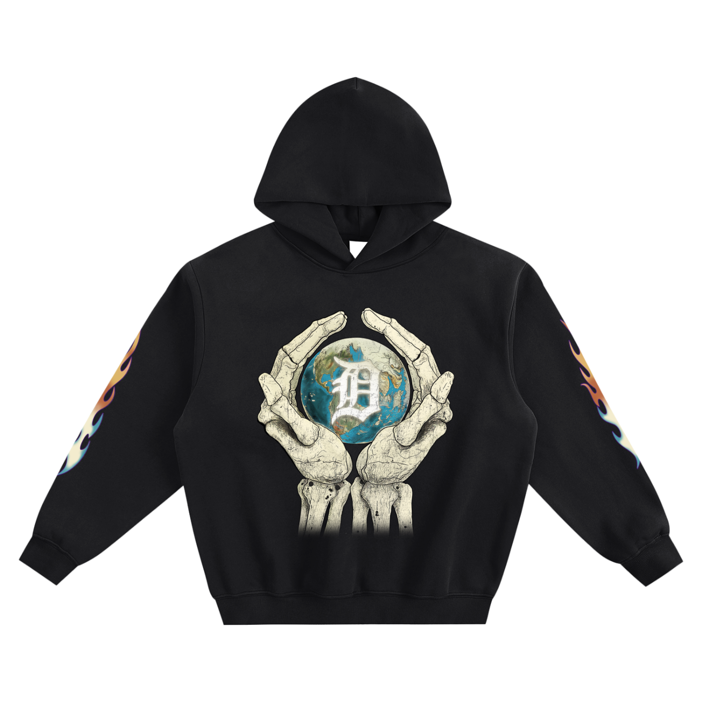 world in my hands hoodie (black)