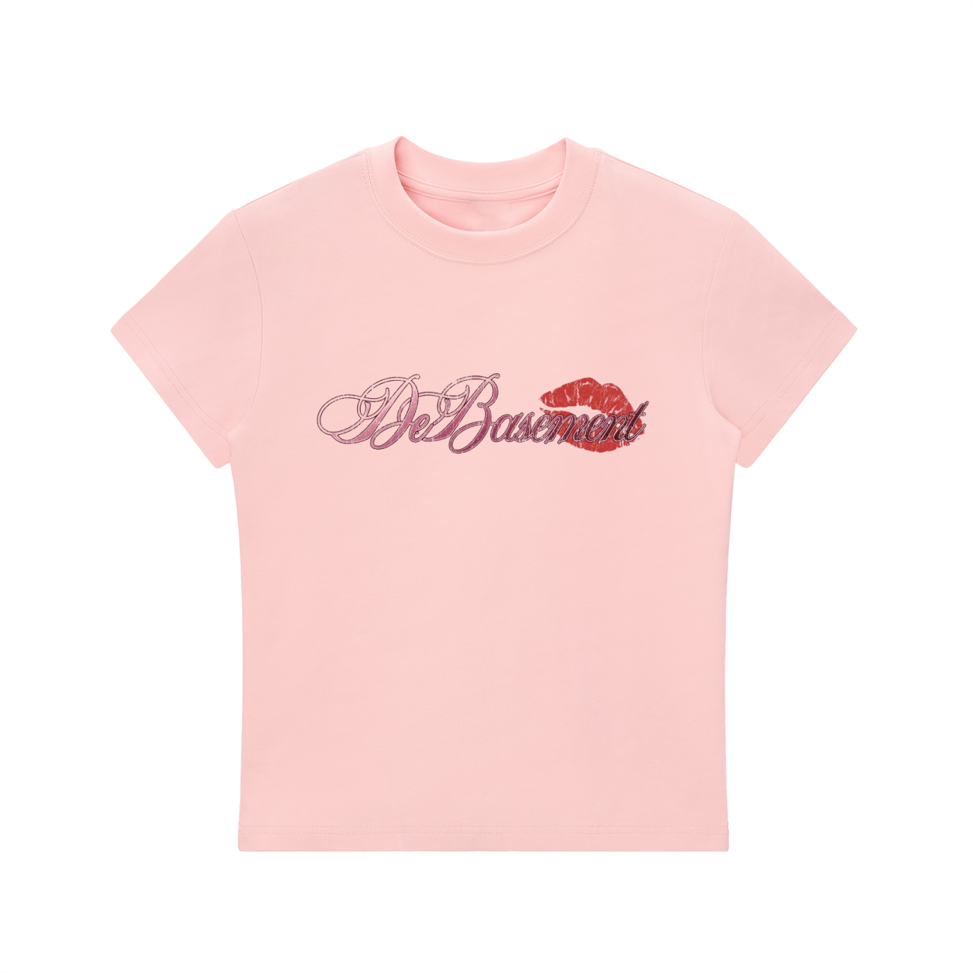 kiss script tee (pink)