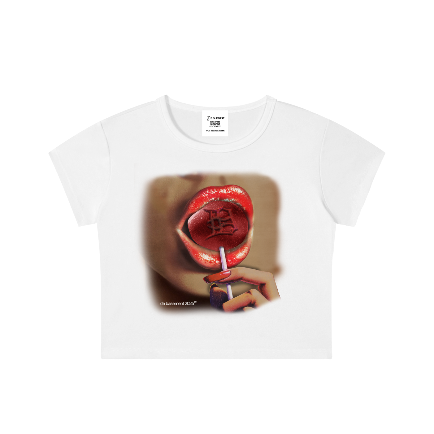 lollipop cropped tee (white)