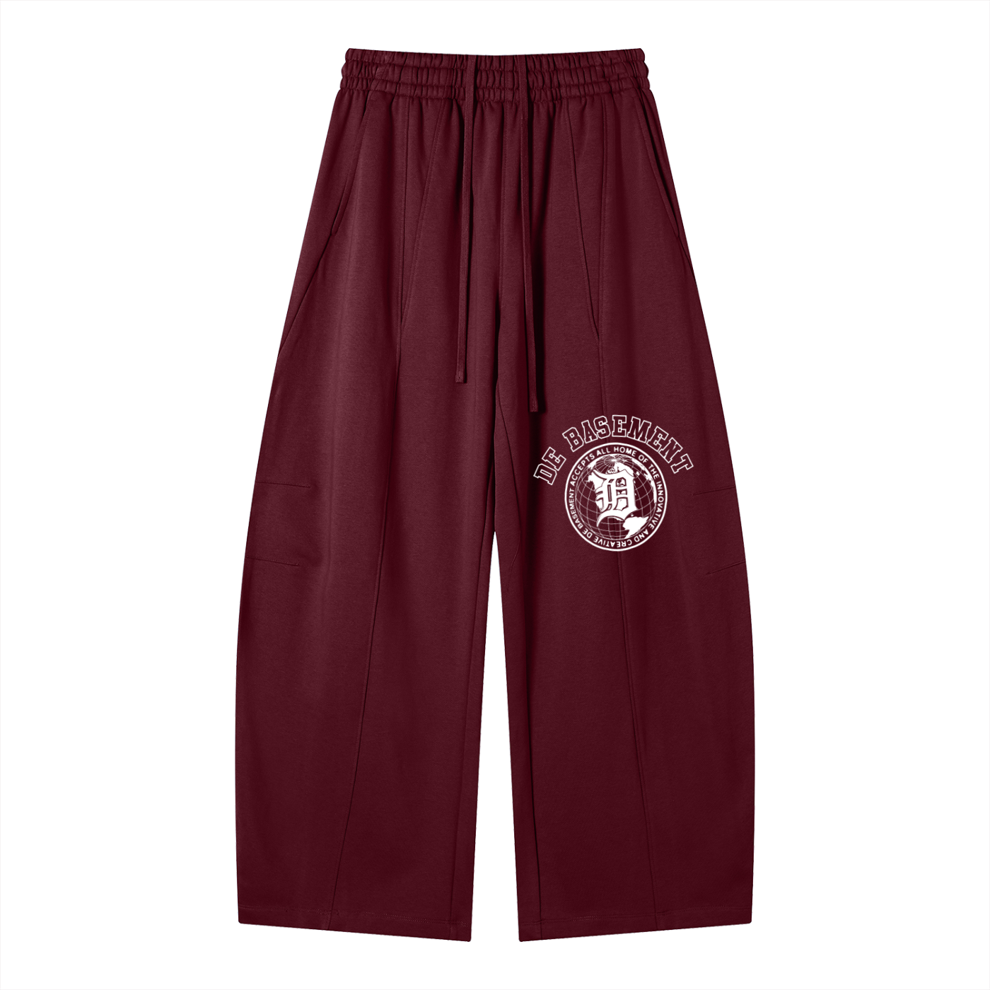 wide leg university sweats (wine red)
