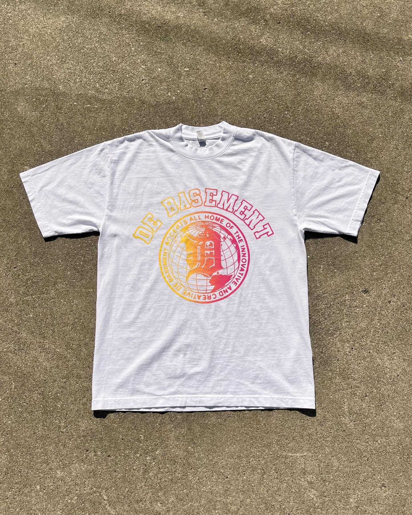 De Basement “University” Gradient Logo (Pink/Yellow)