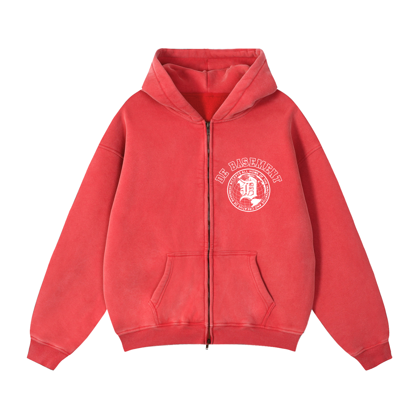 university zip up (washed red)