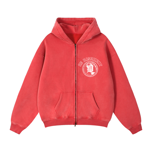 university zip up (washed red)