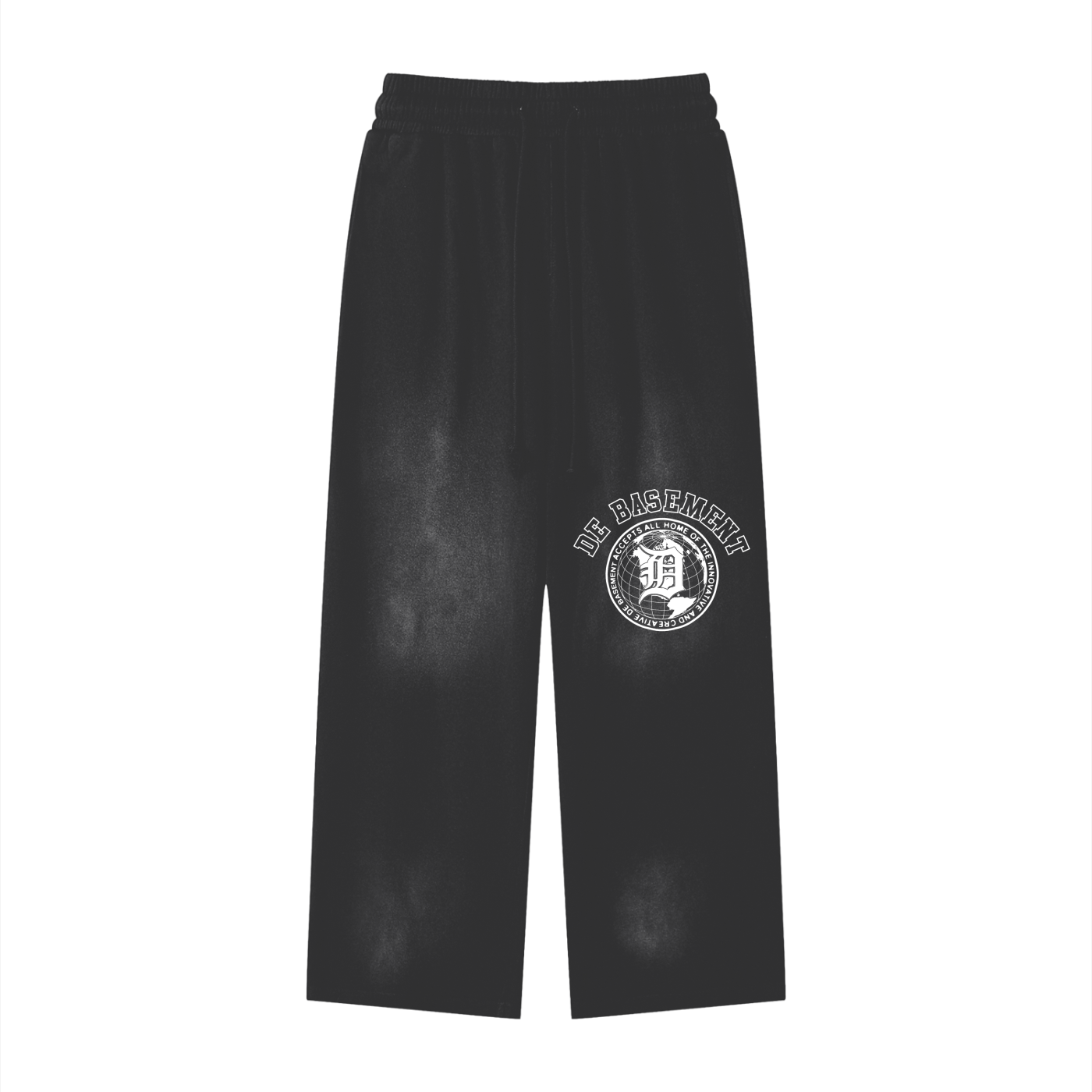 wide leg university sweats (washed black)