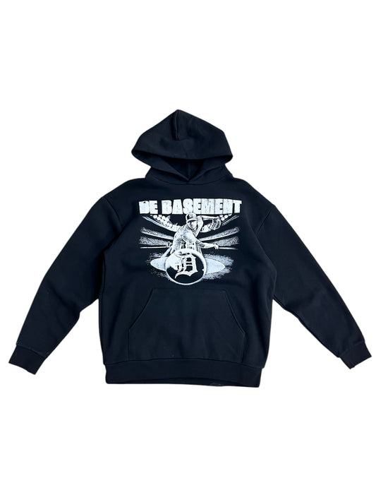 baseball hoodie (black & white)