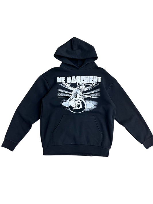 De Basement Baseball Hoodie (Black/White)