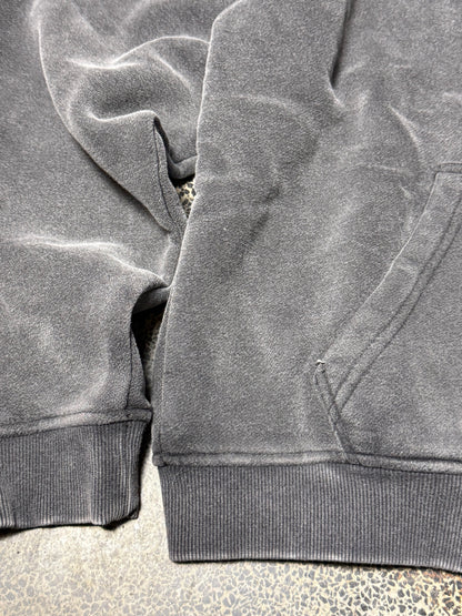 vintage wash university zip up (dark grey)