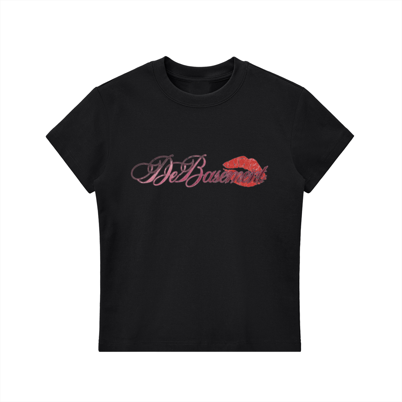 kiss script tee women's (black)